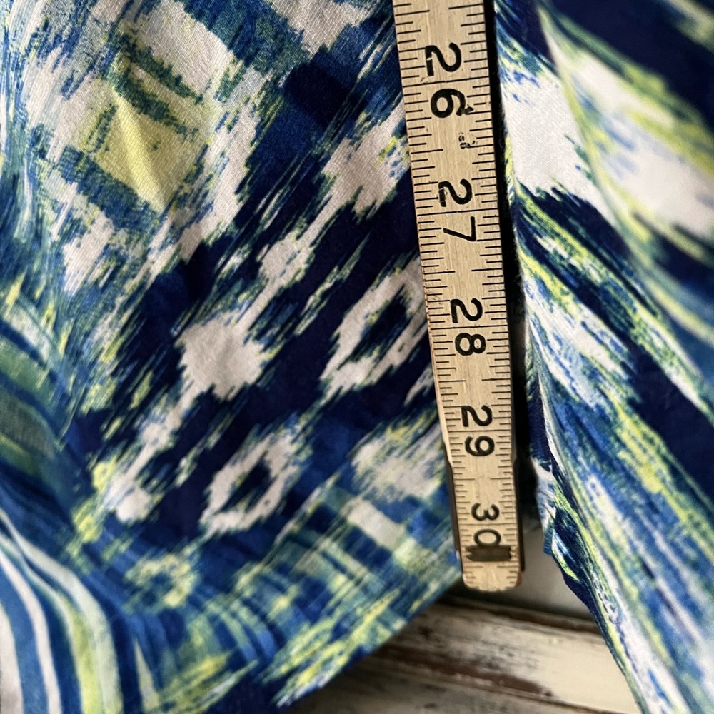 Chicos Hailey Hanky Blue Maxi Skirt Ikat Print Stretch Knit Size 2 Large/Xl EUC - Picture 12 of 13